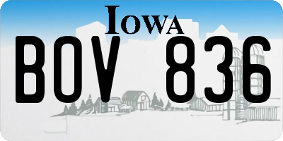 IA license plate BOV836