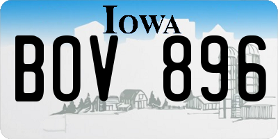 IA license plate BOV896