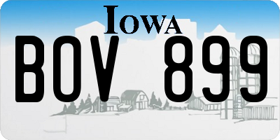 IA license plate BOV899