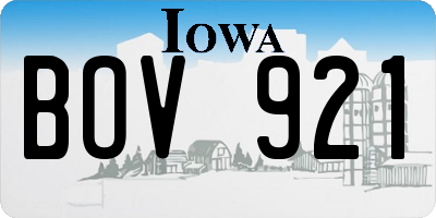 IA license plate BOV921