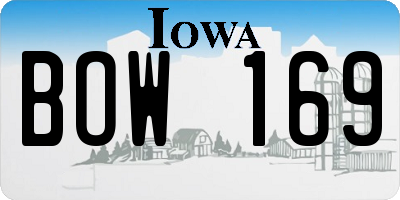 IA license plate BOW169