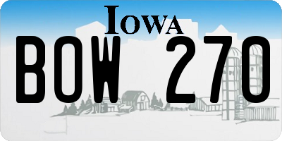 IA license plate BOW270