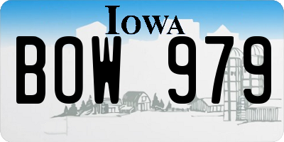IA license plate BOW979