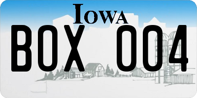 IA license plate BOX004