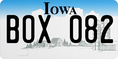 IA license plate BOX082