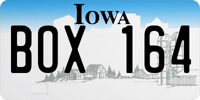 IA license plate BOX164