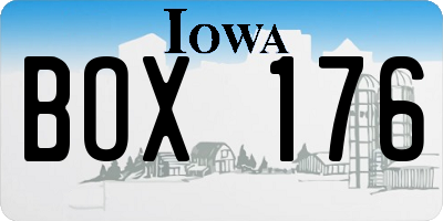 IA license plate BOX176