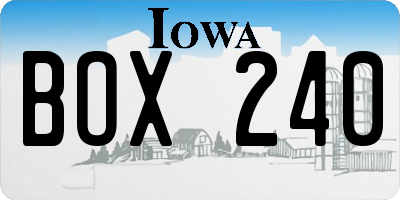 IA license plate BOX240