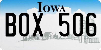 IA license plate BOX506