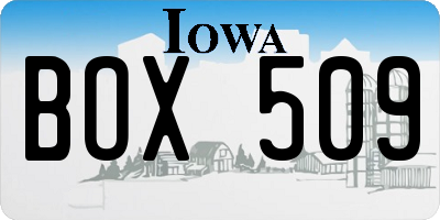 IA license plate BOX509