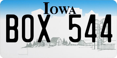 IA license plate BOX544