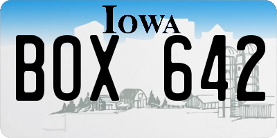 IA license plate BOX642
