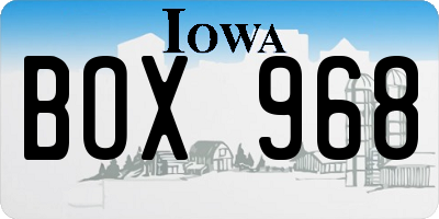 IA license plate BOX968