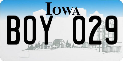 IA license plate BOY029
