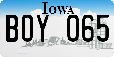 IA license plate BOY065