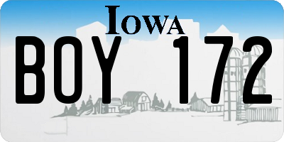 IA license plate BOY172