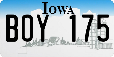 IA license plate BOY175