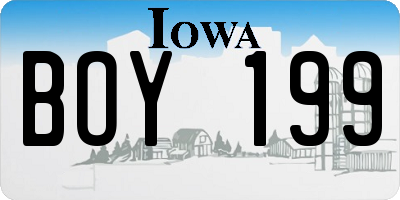 IA license plate BOY199