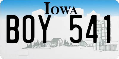 IA license plate BOY541