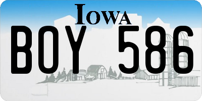 IA license plate BOY586
