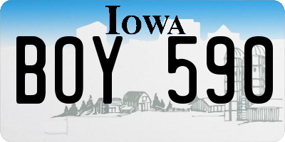 IA license plate BOY590