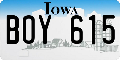 IA license plate BOY615