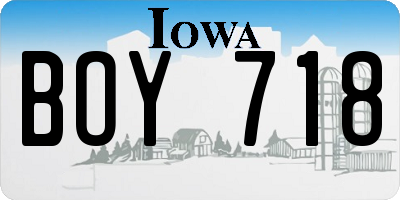 IA license plate BOY718