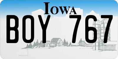 IA license plate BOY767
