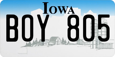 IA license plate BOY805
