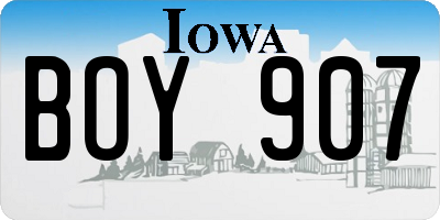 IA license plate BOY907