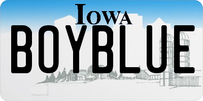 IA license plate BOYBLUE