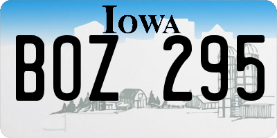 IA license plate BOZ295