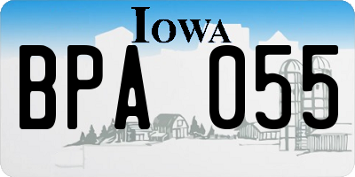 IA license plate BPA055