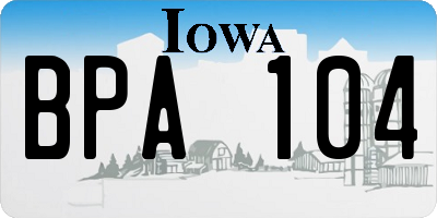IA license plate BPA104