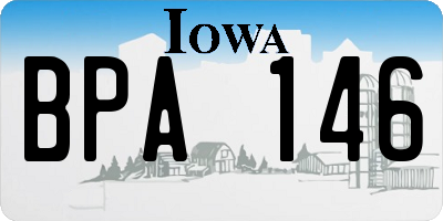 IA license plate BPA146