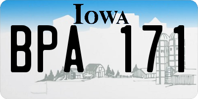 IA license plate BPA171