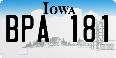 IA license plate BPA181