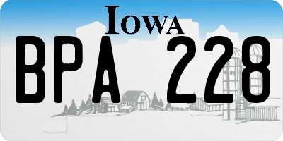 IA license plate BPA228