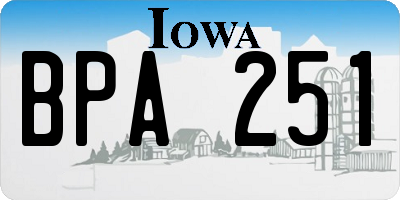 IA license plate BPA251