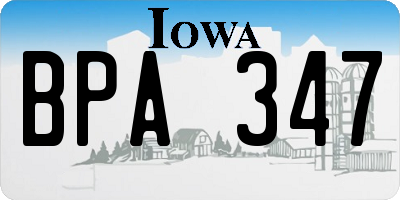 IA license plate BPA347