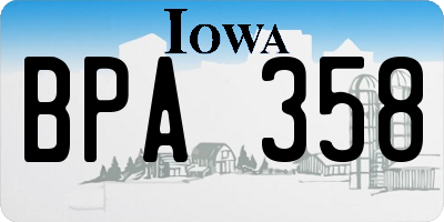 IA license plate BPA358