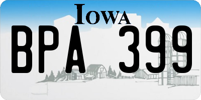 IA license plate BPA399