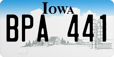 IA license plate BPA441