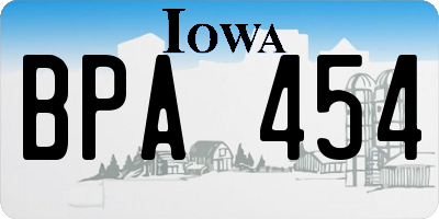 IA license plate BPA454