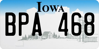 IA license plate BPA468