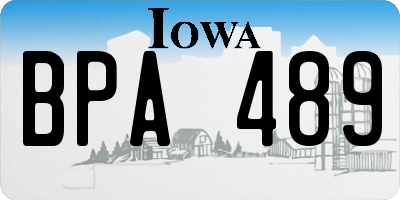 IA license plate BPA489