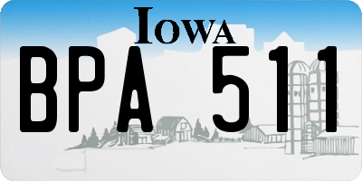 IA license plate BPA511