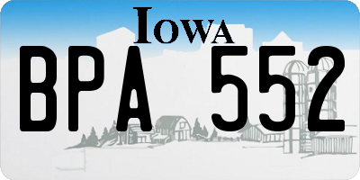 IA license plate BPA552