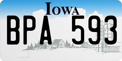 IA license plate BPA593