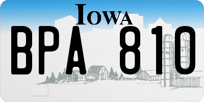IA license plate BPA810